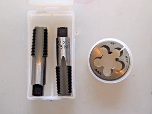 NPT 3/8 x 18 tpi TAP + DIE SET BOTTOM PLUG  / COMBINE PACK - Picture 1 of 3
