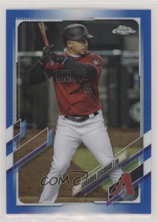 2021 Topps Chrome Blue Refractor /150 Eduardo Escobar #73 - Image 1 of 2