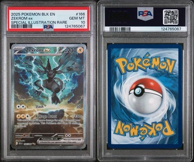 Pokemon 2025 Zekrom ex 166/086 Full Art SIR GEM MINT PSA 10 - Image 1 of 3