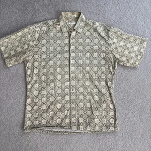 Pierre Cardin Vtg Shirt Mens Medium Abstract Print Button Up Short Sleeve Casual - Picture 1 of 12