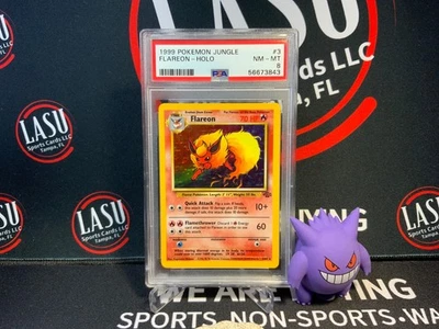 1999 POKEMON JUNGLE #3 FLAREON HOLO PSA 8 NM-MT - Image 1 of 2