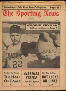 SPORTING NEWS 8/6 1966 Woodie Fryman Ted Williams Stengel in Hall Wills - Picture 1 of 1