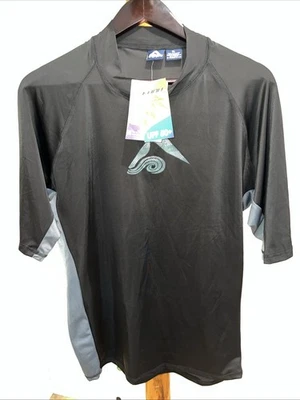 NUEVO CON ETIQUETAS Kanu Surf Manga Corta UPF 50 Camisa de Natación Protección contra Erupciones Negra Para Hombres XL NUEVO Halo Foto 1 de 4