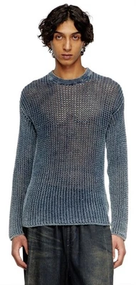 Diesel K-Redros Mesh Knit Jumper Denim Yarn Sweater Size XS NWT NEW MSRP $550 - Image 1 of 4