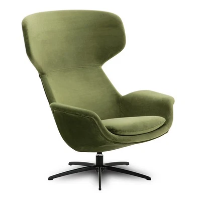 Nest Rena N006 Matcha Green Fabric & Ebony Metal Swivel Chair RRP £1599 - Image 1 of 3