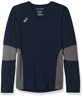 Рубашка ASICS с длинным рукавом, темно-синий/серо-серый, средний младший размер средний - Изображение 1 из 4