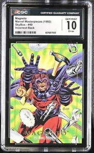 1992 Marvel Masterpieces Magneto FEHLER falsche Rückseite CGC 10 Gem Mint Fehldruck Rarität - Bild 1 von 2