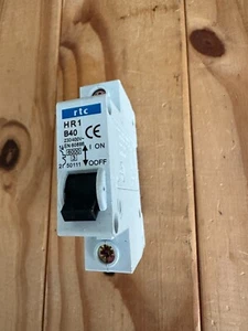 RTC 40A HR1 TYPE B B40 SINGLE 1 POLE MCB 6KA 50111 - Picture 1 of 6