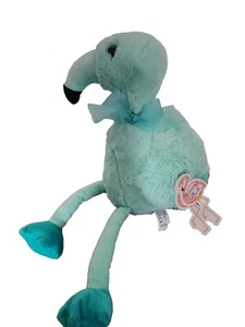 KellyToy Teal Blue Flamingo Ribbon Dangle Legs Blue Eyes Stuffed Animal Plush - Picture 1 of 4
