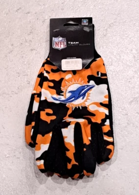 Miami Dolphins NFL Camouflage Sports Utility Work Gloves By Forever Collectibles - Image 1 of 2