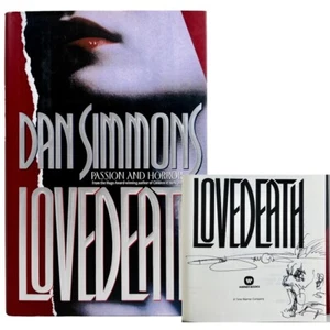 1993 Lovedeath Dan Simmons 1st ed, SIGNED w sketch HBDJ Collectors copy - Picture 1 of 8