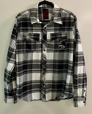 Chaqueta de algodón con botones Mulisha de metal para hombre negra blanca talla mediana Foto 1 de 4