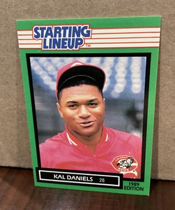 KAL DANIELS 1989 KENNER STARTING LINEUP CARD - CINCINNATI REDS