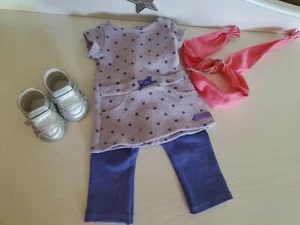 American Girl Outfit, Top, Pants, Scarf & High Top Tennis Shoes  - Picture 1 of 5