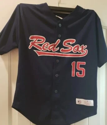 波士顿红袜队田径球衣达斯汀佩德罗亚 #15 青少年大号 (10-12) — 第 1/4 张图片