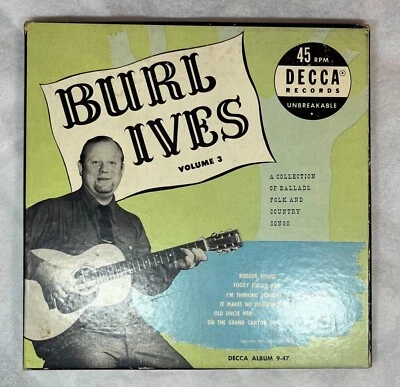 Burl Ives 45s Box Set Vol 3 in Original Box, Plus 2 Additional Burl Ives 45s =5! - Image 1 of 4