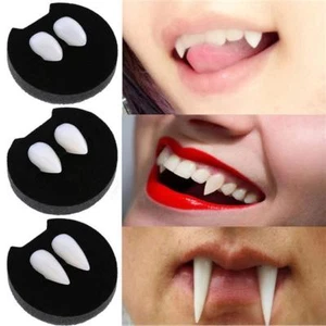 Dentures Zombie Vampire Teeth Ghost Devil Fangs Halloween Fancy Props FW - Picture 1 of 16