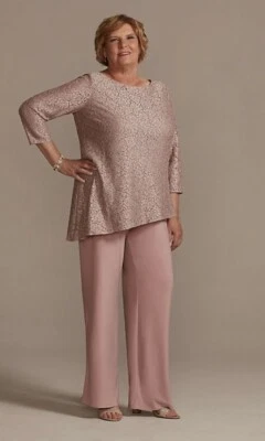 Pantalón Traje Madre de la Novia Talla Grande Oleg Cassini Top Asimétrico (Formal) Foto 1 de 4