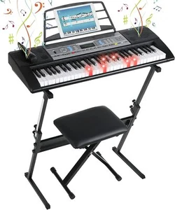 Teclado Piano Digital 61 Teclas Piano Digital Piano Eléctrico con Soporte para Piano, Taburete - Imagen 1 de 9