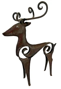 Reno de metal de color bronce/marrón hecho a mano medida 8" ancho 10" alto - Imagen 1 de 4