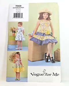 Pattern Vogue for Me Sewing Girls Dress 7068 size 2 3 4 5 - Picture 1 of 10