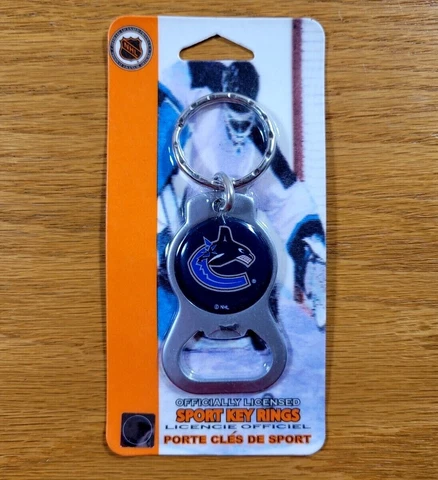 VANCOUVER CANUCKS Hockey Metal NHL Bottle Opener Key Ring Keychain - BRAND NEW Cover