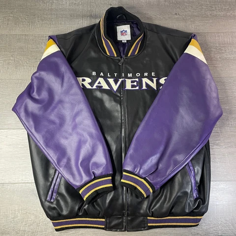 Baltimore Ravens Leather Jacket NFL Branded Men's Size XXL Football 2XL Cover