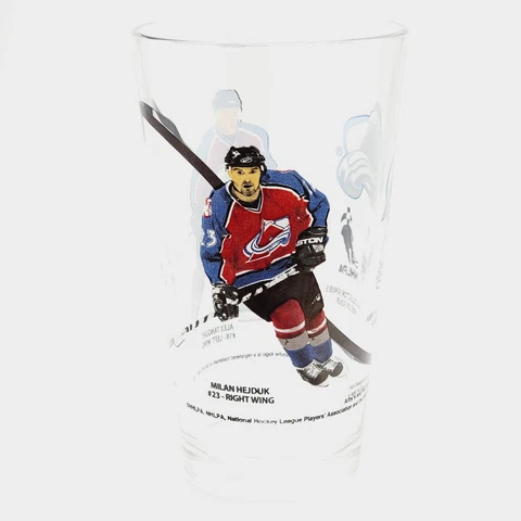 Colorado Avalanche 16oz Glass Cup Milan Hejduk #23/Alex Tanguay #4 ARBYS 2004 Cover