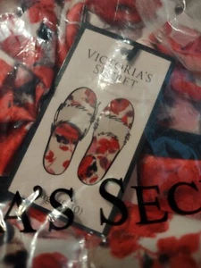 Zapatillas Victoria Secret Florales Imitación Piel Talla 9M Negras/Rosa Nuevas - Imagen 1 de 5