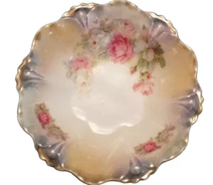 Antica Slesia Baviera Germania LG. Servizio da portata in porcellana 9,5" con rose rosa - Foto 1 di 5
