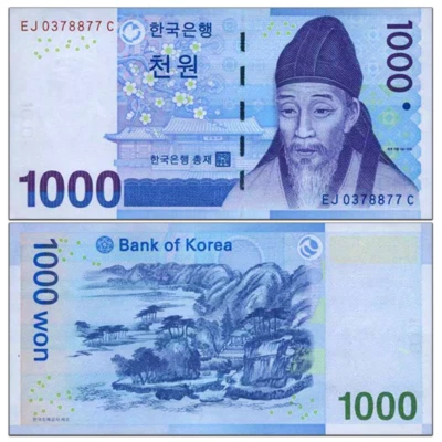 2007 South Korea 1000 Won P-54 UNC NEW Banknotes - Image 1 of 2