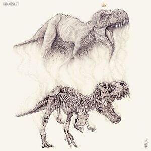 T-REX Tyrannosaurus study, 11x14" High Quality Giclee art print by Alex Dakos