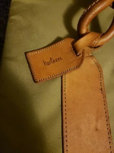 VTG LAR HARTMANN LUGGAGE Khaki BALLISTIC NYLON 28" SOFT Suitcase Leather Trim - Picture 1 of 8