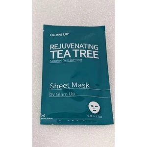 Glam Up Rejuvenating Tea Tree Sheet Mask Soothes Skin Damage 0.74 Oz - Picture 1 of 2