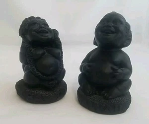 Vintage Coco Joe's Lava Hawaiian Menehune Figurines Tiki Bar - Set of 2 - Picture 1 of 8