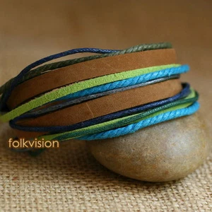 12 PIEZAS PULSERA DE CUERO CÁÑAMO TRIBAL SURFISTA AL POR MAYOR 2 ENVOLTURAS LB202 - Imagen 1 de 1