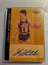 2008-09 topps hardwood john stockton autograph 13/19 rare mahogany