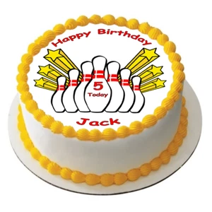 10 PIN BOWLING SKITTLES 7.5 PREMIUM COMESTIBLE ARROZ PAPEL PASTEL TOPPER DIEZ TENPIN D1 - Imagen 1 de 6