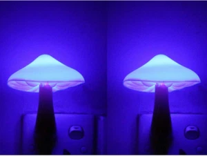2Pack Sensor LED Night Light Plug in Lamp Mushroom Nightlight Cute Night Lights - Picture 1 of 12
