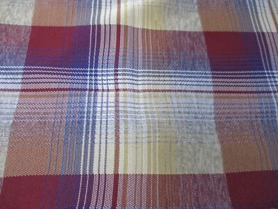 Tela tejida a cuadros vintage - borgoña, beige, azul marino - 61" x 1 1/2 yardas Foto 1 de 3