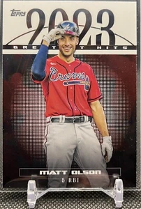 2024 Topps Series 1 MATT OLSON 2023 Greatest Hits! - Atlanta Braves - Picture 1 of 2
