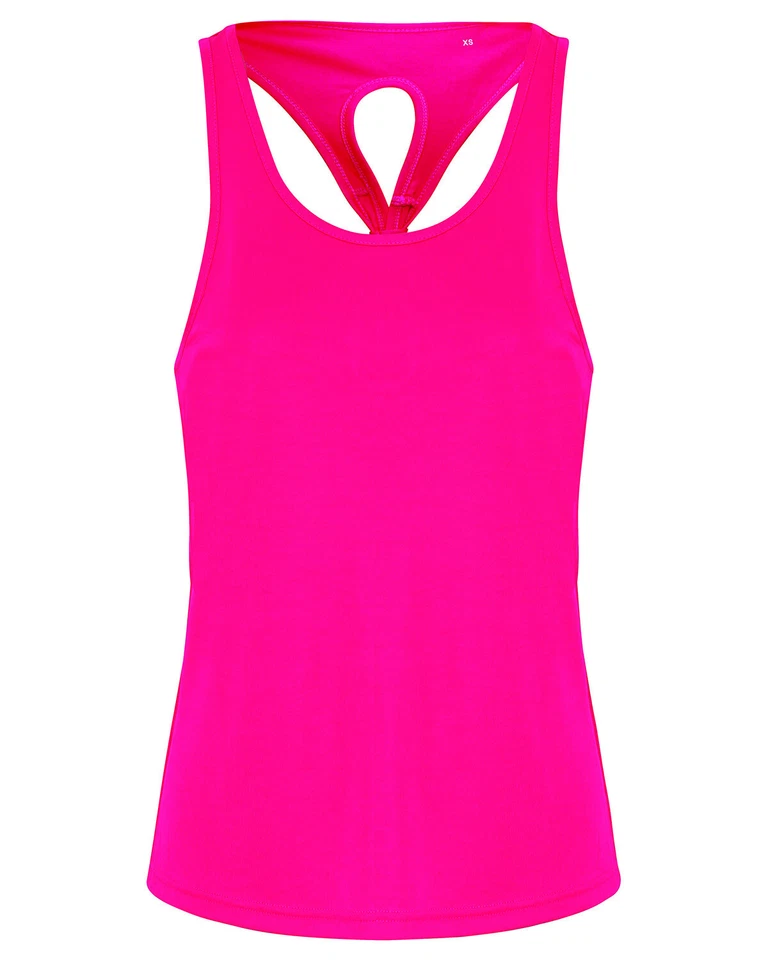 Camiseta sin mangas para mujer con nudo trasero que absorbe la humedad calce holgado ejercicio Dri Fit XS-2XL NUEVA Foto 1 de 1