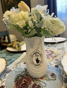Flower Cottage Vase Jar Women Golfing Sign “S” White And Black - Picture 1 of 10