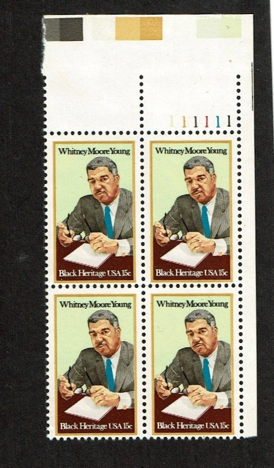 1981 U.S Commem 15c WHITNEY YOUNG Plt#Blk of 4  Sc#1875 M/NH/OG GEM! - Image 1 of 1