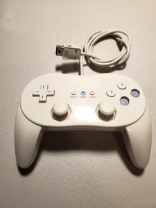 (non OEM) White Classic Controller Pro Nintendo Wii / U  RVL-005(2) Wired - Picture 1 of 2