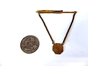 14K Gold VTG SOC Standard Chevron Oil Neck Tie Clasp Recognition of Service - Picture 1 of 9
