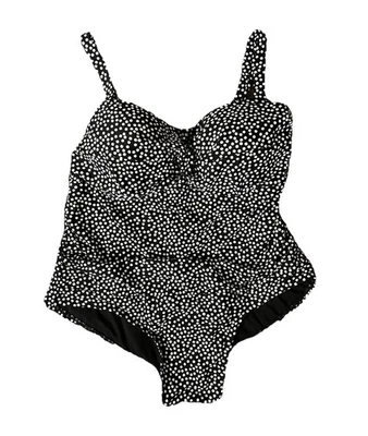 Traje de baño favorecedor a lunares blanco y negro talla XL Catalina para mujer 1 pieza Foto 1 de 4