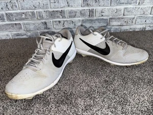 Nike Huarache Baseball Metal Cleats Varsity A07960-002 Men's Size 12 Grey White - Picture 1 of 9