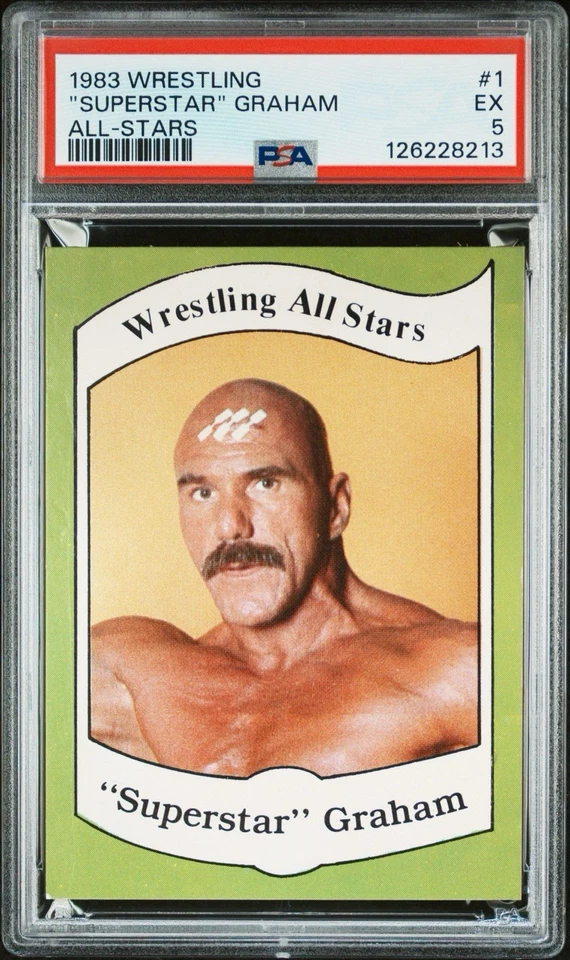 Tarjeta de novato Superstar Billy Graham 1983 Wrestling All Stars Series #1 RC PSA 5 Foto 1 de 3