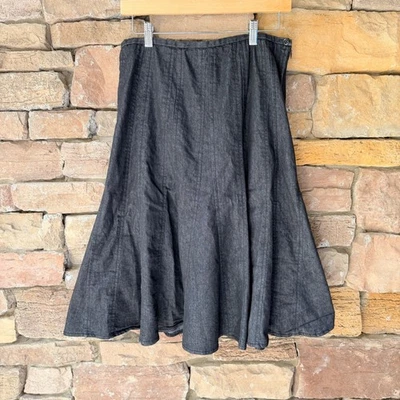 Falda midi acampanada plisada de algodón elástico negro 8 boho caprichosa gótica para mujer Foto 1 de 4